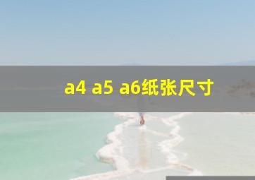 a4 a5 a6纸张尺寸